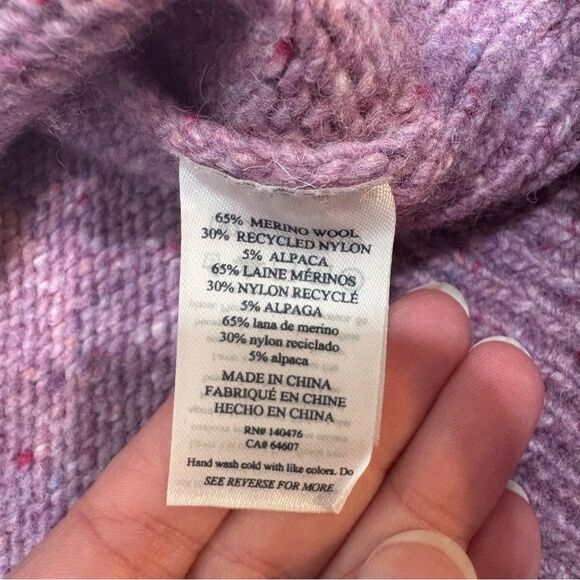 Faherty Lavender Boone Merino Wool Blend Puff Sleeve Sweater S - Picture 4 of 12